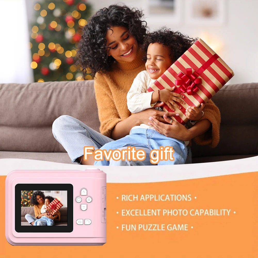 Educational Digital Children Camera Instant Print Photo 1080P HD Video Recorder Mini Thermal Printer Camera Toy Birthday Gift