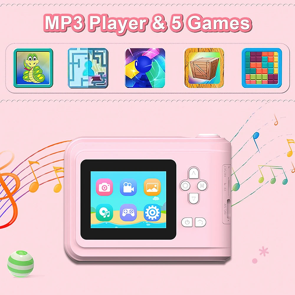 Educational Digital Children Camera Instant Print Photo 1080P HD Video Recorder Mini Thermal Printer Camera Toy Birthday Gift