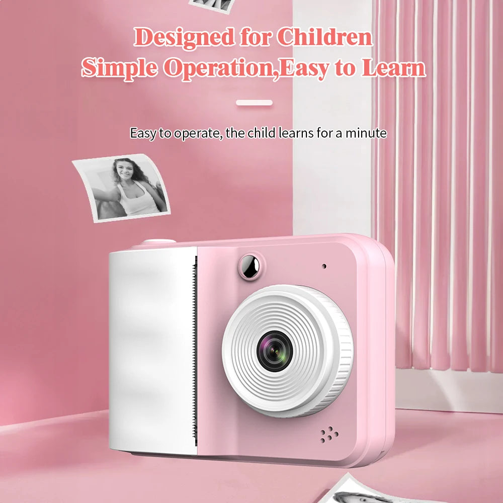 Educational Digital Children Camera Instant Print Photo 1080P HD Video Recorder Mini Thermal Printer Camera Toy Birthday Gift