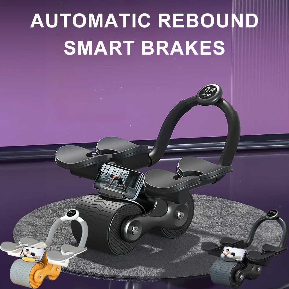 AB Roller Wheel Automatic Rebound Abdominal Muscle Training Fitness Elbow Support Abs Roller Wheel Core Exercise Equipment