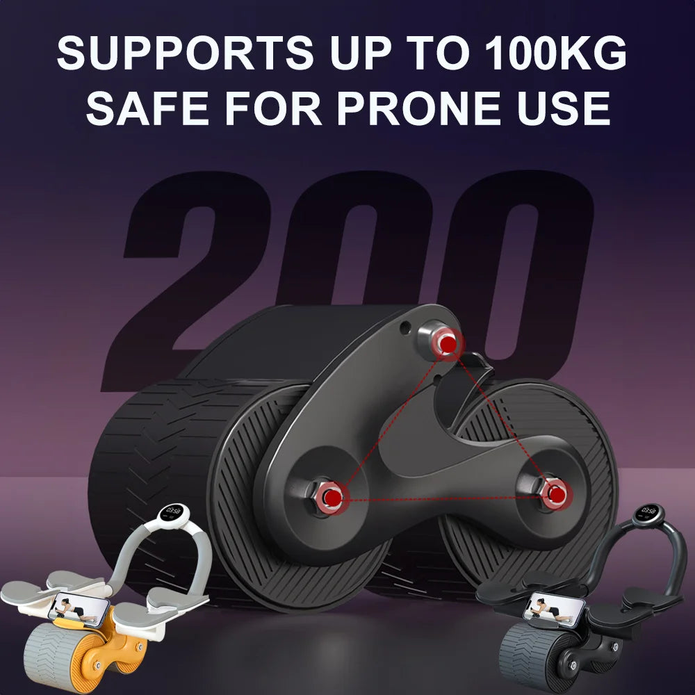 AB Roller Wheel Automatic Rebound Abdominal Muscle Training Fitness Elbow Support Abs Roller Wheel Core Exercise Equipment