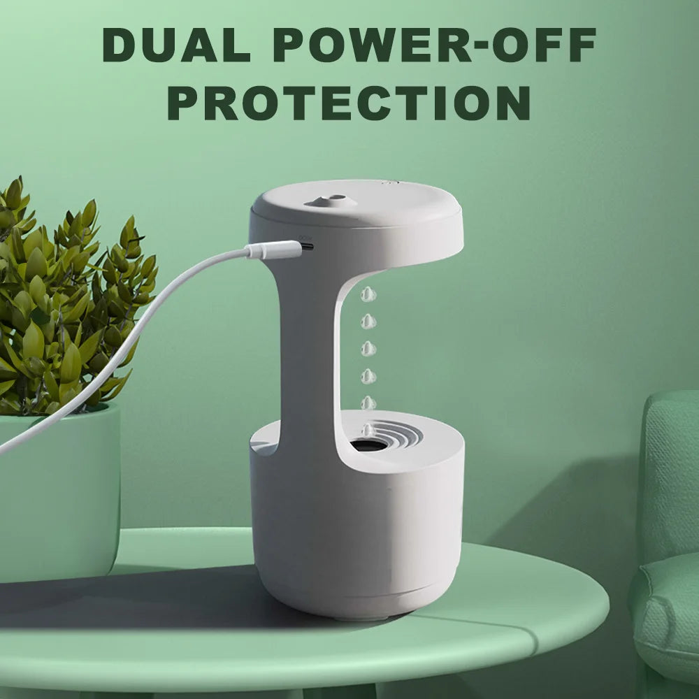 Gravity-Defying Water Droplet Humidifier USB Electric Aroma Diffuser Large Capacity Home-Use Silent Spray Air Humidifier