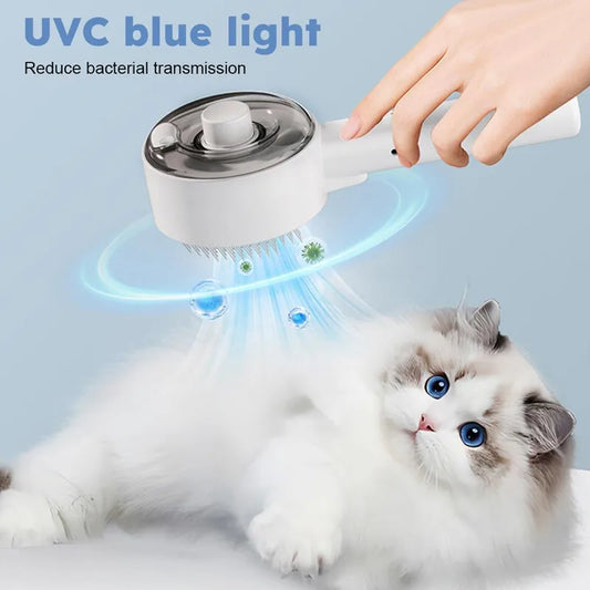Steam Brush Pet Electric Spray Massage Comb Dog & Cat Removal Comb 4 In 1