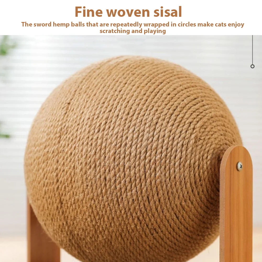 Cat Scratching Ball 2 In 1 Cat Scratching Post Cat Scratcher Sisal Scratch Board Grinding Paw Toy Wear-Resistant
