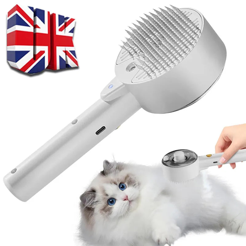 Steam Brush Pet Electric Spray Massage Comb Dog & Cat Removal Comb 4 In 1