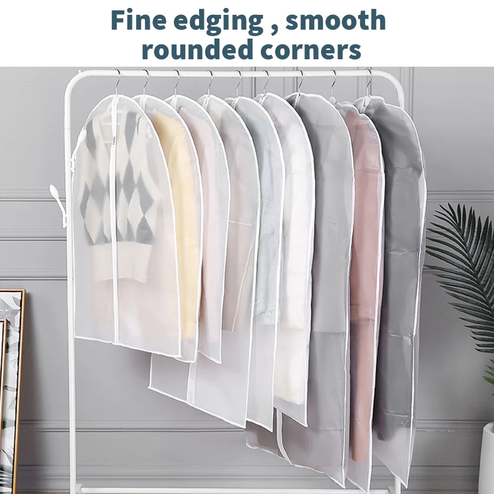 5-Pack Zippered Suit/Dress Garment Bags - Dust-Proof, Clothing Covers for UK Suits & Dresses