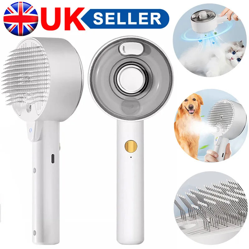 Steam Brush Pet Electric Spray Massage Comb Dog & Cat Removal Comb 4 In 1