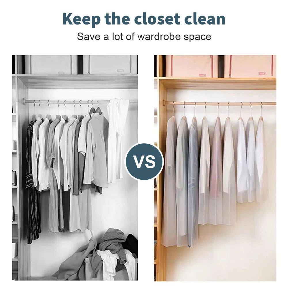 5-Pack Zippered Suit/Dress Garment Bags - Dust-Proof, Clothing Covers for UK Suits & Dresses